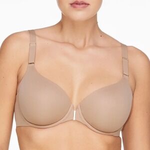 Third Love Comfort Stretch Classic T-Shirt Bra Front Closure Beige 36C 1/2
